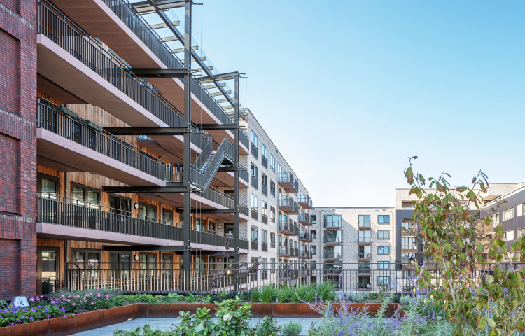 gevel appartementen Amstelkwartier