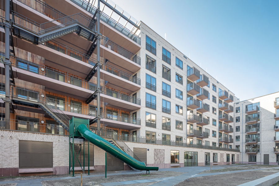 gevel appartementen Amstelkwartier