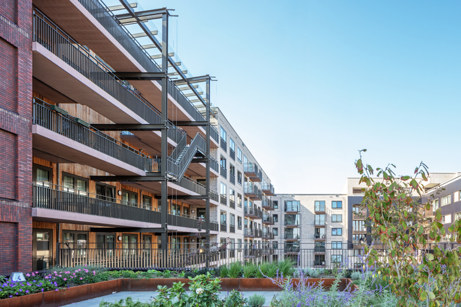 gevel appartementen Amstelkwartier